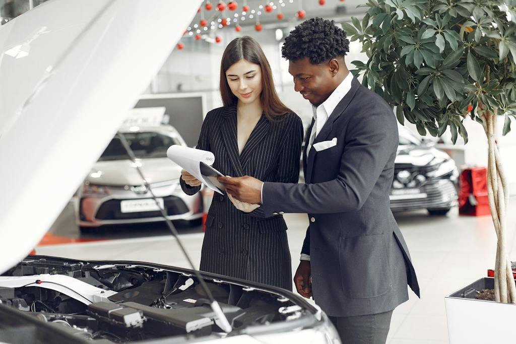 Car buying, inspecting a car's engine